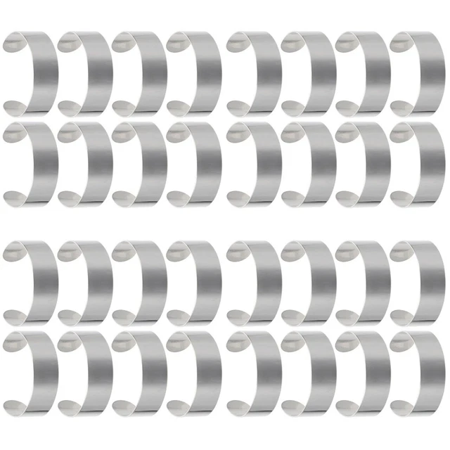 32 pezzi Bracciale in bianco in acciaio inossidabile Braggle in acciaio