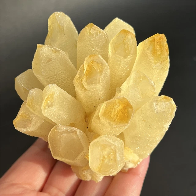 300g+ New Find Yellow Phantom Quartz Crystal Cluster Mineral Specimen reiki 1x