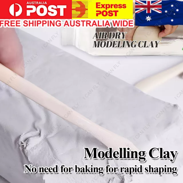 500g Air Dry Modelling Clay Non-Toxic Craft Art No Kiln White Terracotta DF