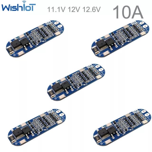 5PCS 3S 10A 12.6V Cell Li-ion Lithium Battery Charger BMS Protection Board PCB