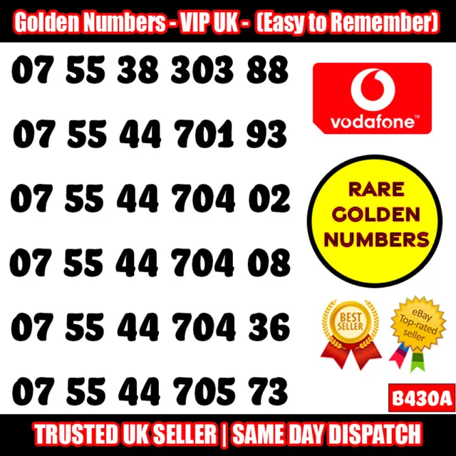 Golden Numbers VIP UK SIM - LOTTO numeri facili da ricordare e memorizzare - B430A