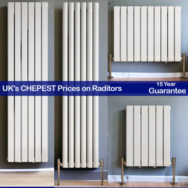 Designer Radiator Vertical Horizontal White Flat Panel Oval Column Double Rads