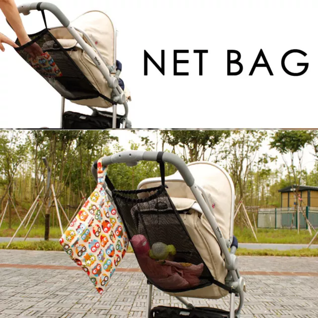 1 * Stroller Organizer Storage Net for Baby Carriage Mesh Bag practical 3