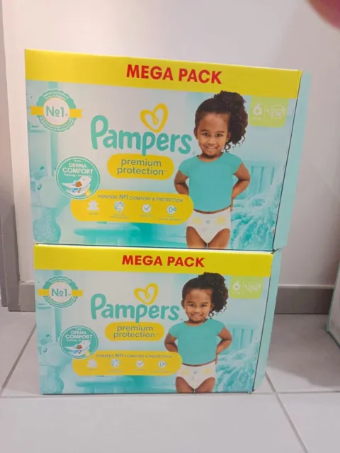 Lot 148 couches Pampers PREMIUM PROTECTION  taille 6 (13 kg et plus)
