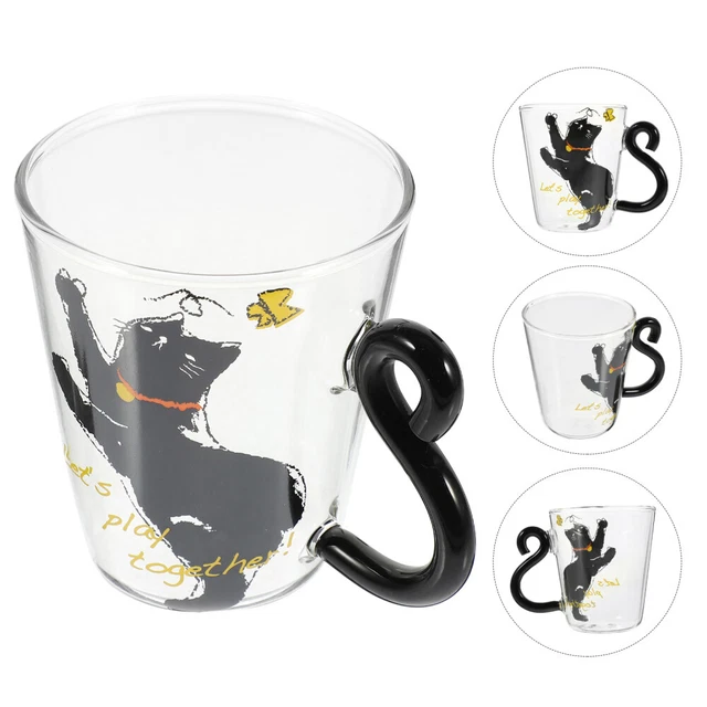 GLASS CUP CUTE Cat Tea Cup Water Container Office Drinks Cup Glass