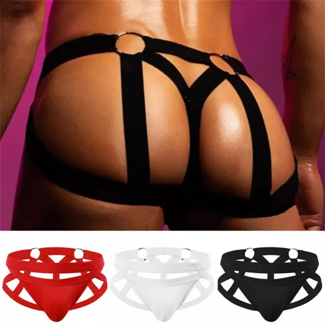 Mens Long Leg Boxers Men's Sexy G String Thongs Erotic Bondage Jockstrap