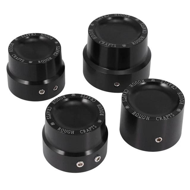 4 pezzi nero alluminio grezzo arte carving dado anteriore e asse V6Y5