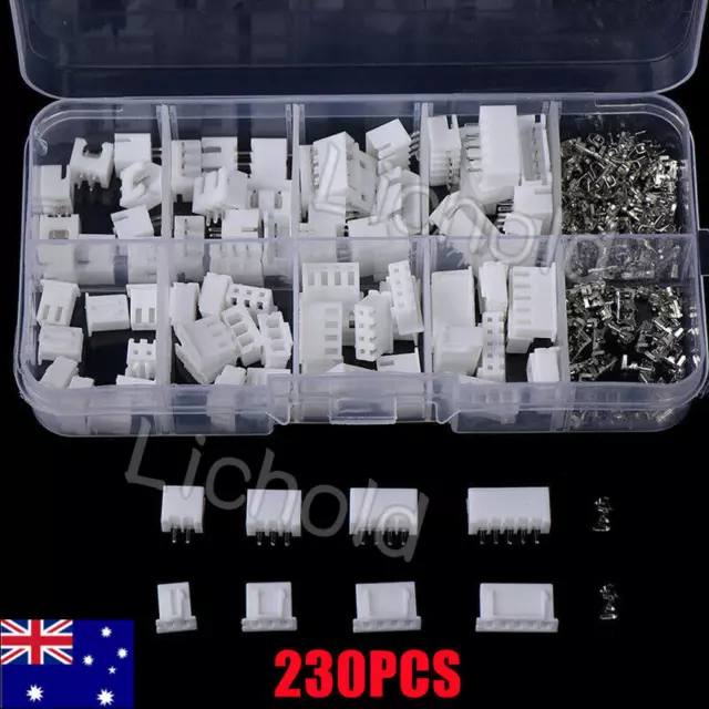 230PCS JST XH2.54mm 2 3 4 5 Pin Board Connectors Plug Mini Micro Male Female Kit