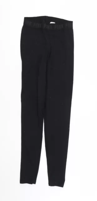 PINK Womens Black Cotton Capri Leggings Size XS L26 in