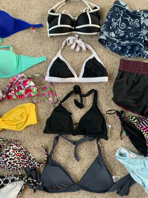 Huge Lot Womens Swimwear-14 pcs-32DD-Large- Victorias Secret, Mossimo,Roxy 3