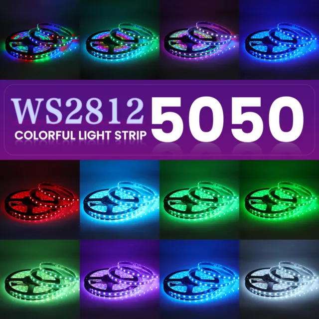 WS2812B 5V 5050 RGB LED Strip 1-5M 30 60 Leds/m ws2812 IC Individual Addressable