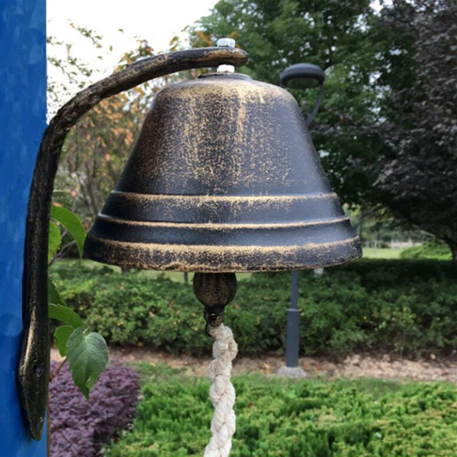 Cloche De Porte En Fonte KADAX - Style Rustique, Son Clair - Pour Extérieur/Intérieur
