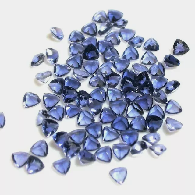 Wholesale Lot 3mm to 5mm Trillion Cut Natural Iolite Loose Calibrated Gemstone