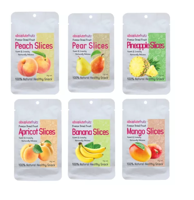 AbsoluteFruitz Freeze Dried Fruit Slices Healthy Snacks - Many Fruits Available