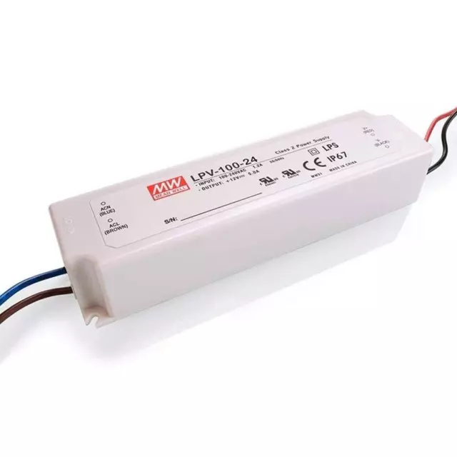 Alimentation Switching 100.8W 24Vdc 4.2A Simple Sortie LPV-100-24 IP67 MeanWell 2