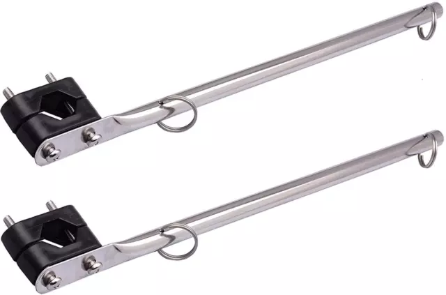 2-Pack Stainless Steel Rail Mount Flag Pole Boat Pulpit Staff (7/8" - 1-1/4")