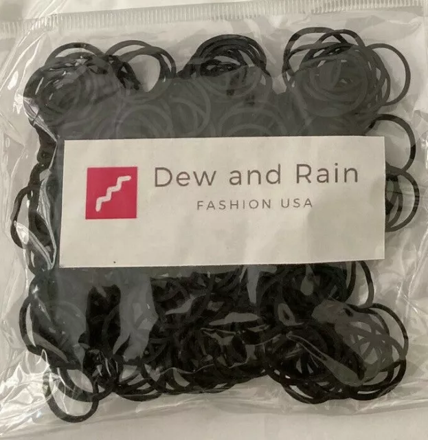 250 Small Black Rubber Bands for Crafts Hobbies Pony Hair Holder Office Use.