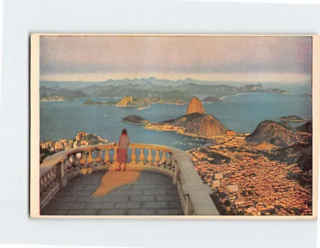 Postcard O Pão de Açúcar e Vista parcial da Baia de Guanabara, Brazil
