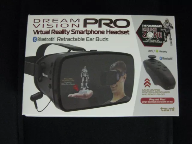 Tzumi Dream Vision Pro Virtual Reality-bluetooth-retractable earbuds NEW !!!