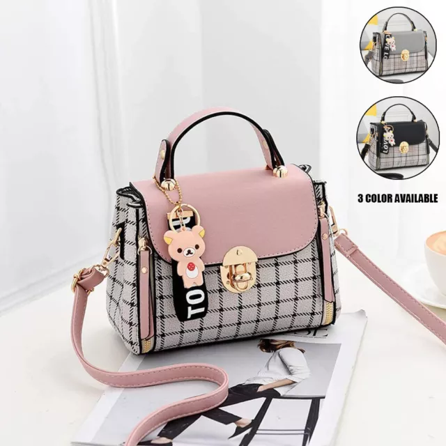 Cute Kawaii Women Shoulder Lolita Plaid Purse Handbag Bag Harajuku Korean Small