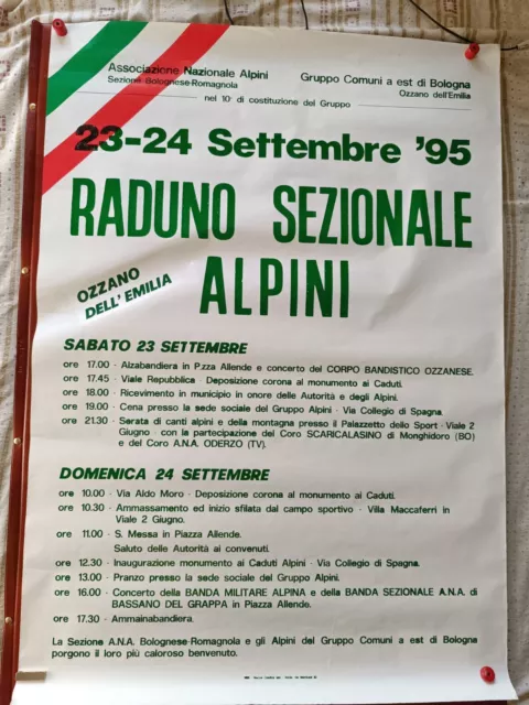 manifesto raduno sezionale alpini bolognese romagnola ozzano anno 1995  70*100