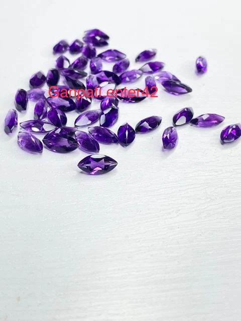 Naturel Améthyste à Facettes Marquise Coupe 8x4 MM 5 Pièces Lot Libre Gemme AAA