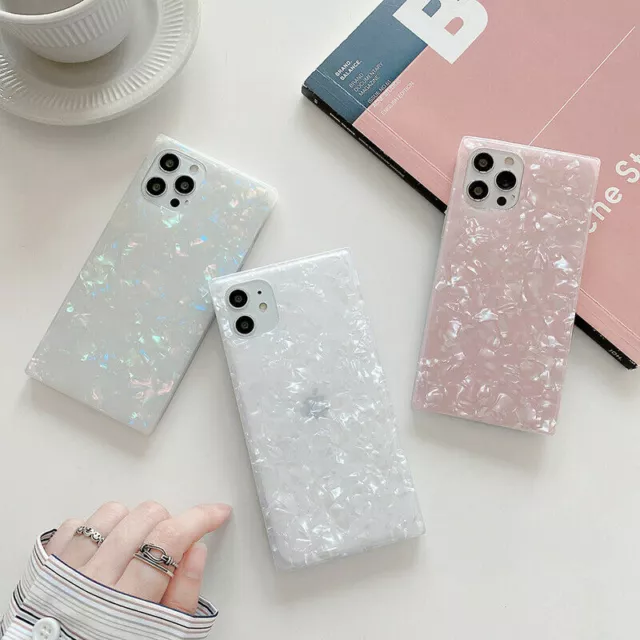 Granite Marble Phone Case Square Cover For iPhone 7 8 XR XS 11 12 13 14 Pro MAX