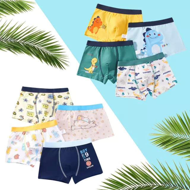 Children Kids Boys Cotton Underwear Cute Cartoon Underpants Shorts Pants Trunks