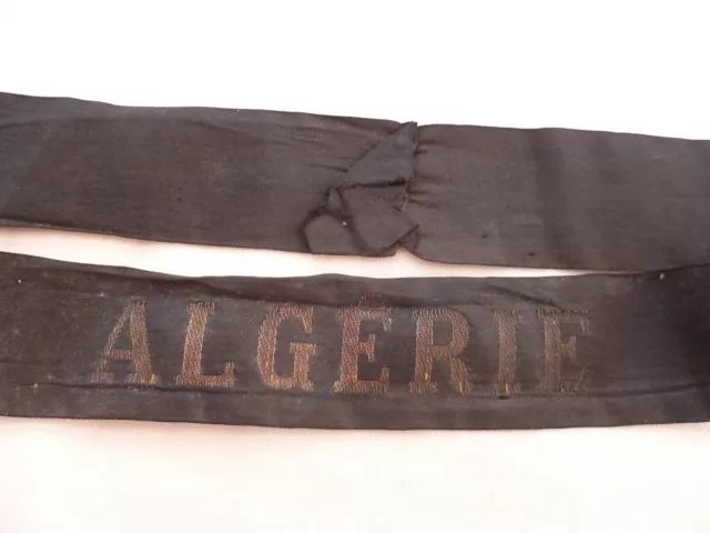 ALGERIE Croiseur 1935 Marine Ruban légendé de bachi ORIGINAL cap tally France