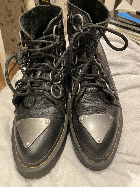 DR MARTENS FARYLLE exposed metal toe black leather pointed UK 4