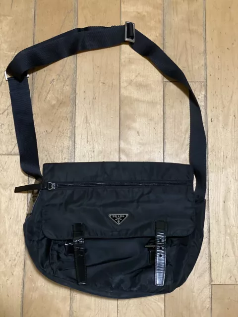 PRADA Shoulder Bag VS0255 Messenger Nylon Black mens Used – JP