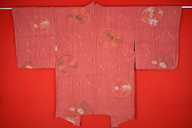 Vintage Japanese Kimono Silk Antique BORO HAORI Kusakizome Woven/B015/595
