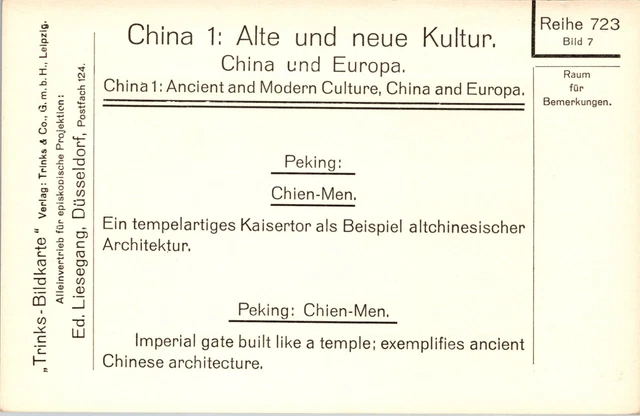 (12) Postcard Set RPPC Old & New Culture China Trinks-Bildkarte Set #723 14