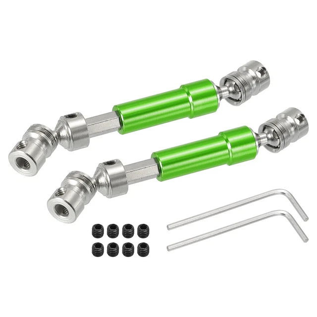 RC Drive Shaft CVD Rear Center Drive Shaft with M4 Grub Screws Metal Green 2Pcs