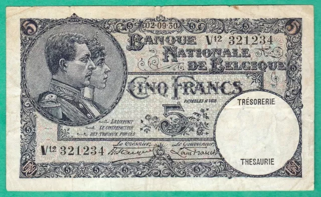 Belgique - Billet De 5 Francs 1930