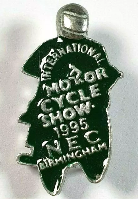The BMF International Motor cycle Show Enamel Pin Badge - B/HAM N.E.C 1995 Green