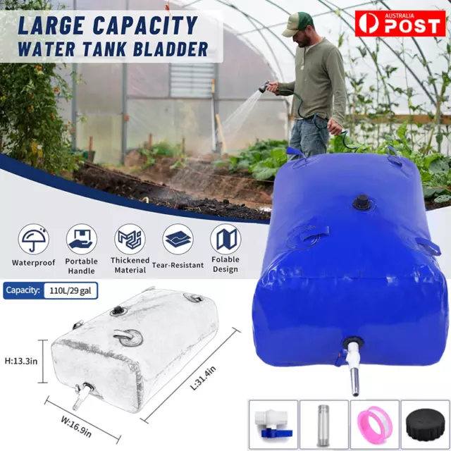 110L Large Water Bladder Storage Tank Foldable Camping RV Irrigation Emergency A