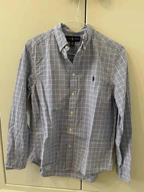 Polo Ralph Lauren boys shirt size Lrg (14-16 YO). red, white, blue check