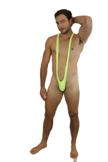 Mens-Mankini-Lime-Green-Mans-Sexy-Borat-