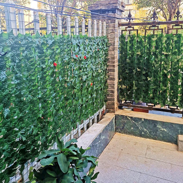 3m/1m Künstliche Efeu Blatt Garten Sichtschutz Balkon Hecken Zaun Sichtschutz 3