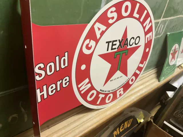 Texaco Flange sign metal star vintage style gas station, garage shop barn