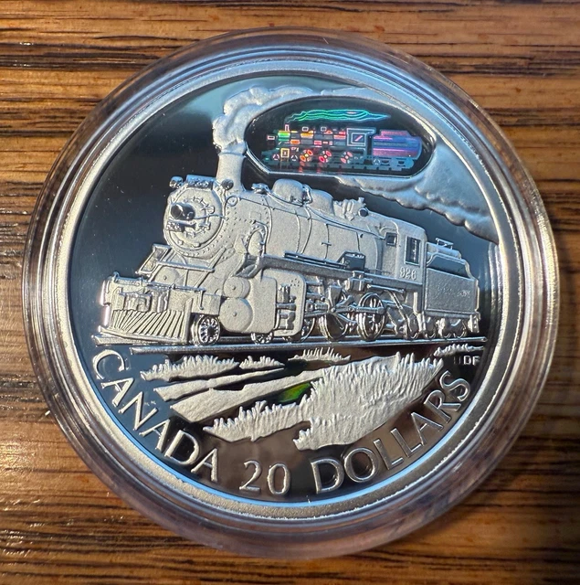 D-10 蒸気機関車　ホログラムーカメオ付き　20ドル銀貨　2002年　カナダ 2002 Canada S$20 D-10 Locomotive Hologram NGC PF70 Ultra