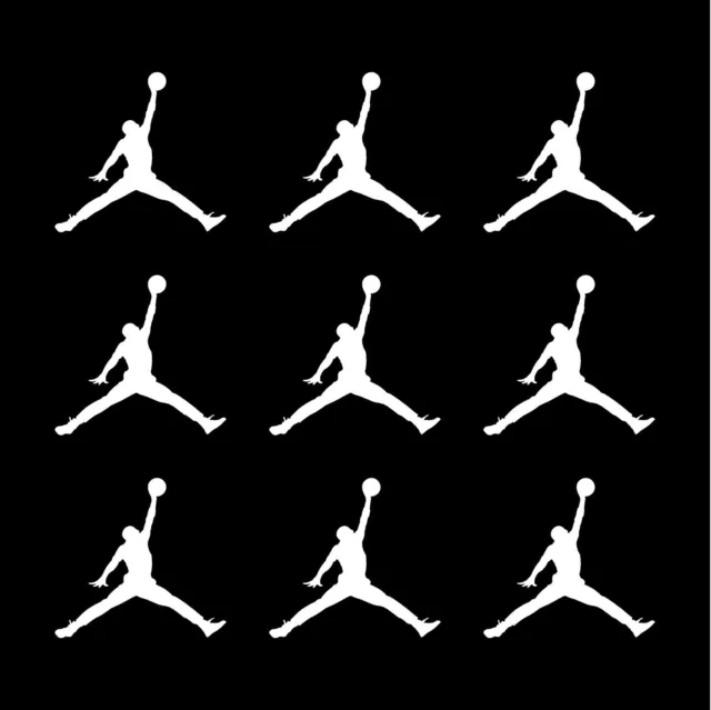 Juego de 9 pegatinas troqueladas con logotipo de Air Michael Jordan Jumpman MJ