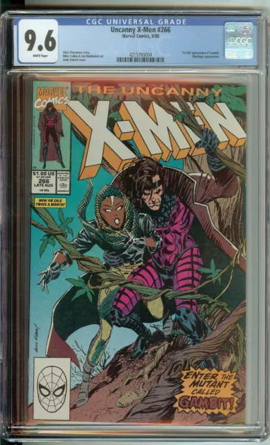 Uncanny X-Men #266 CGC 9.6 Marvel 1990 1st Full Appearance Gambit White Pages