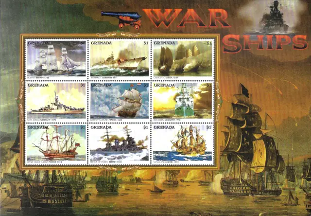 GRENADA - 1996 MNH "War SHIPS" Souvenir Sheet !!