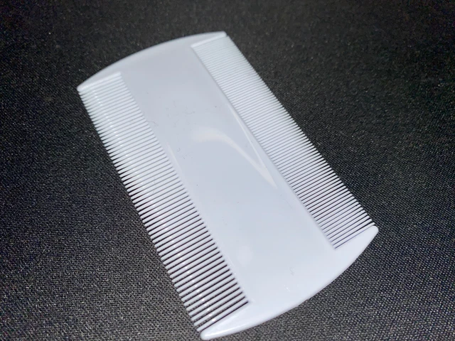 White Double Sided Nit Comb Head Lice Detection pet dog cat flea pine para piou 2