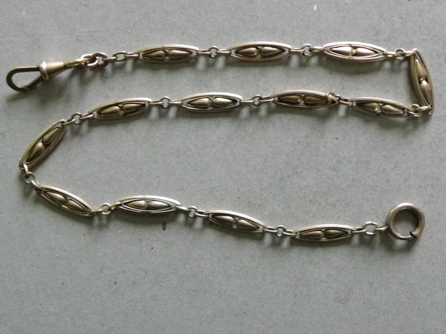 Chaine De Montre à Gousset Ancienne - Maille Forçat Plaqué Or - Longueur 35 Cm - Occasion