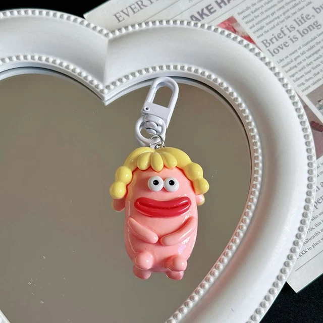 Cute Funny Clown Keychain Resin Big Mouth Keyring Sausage Mouth Pendant  Car