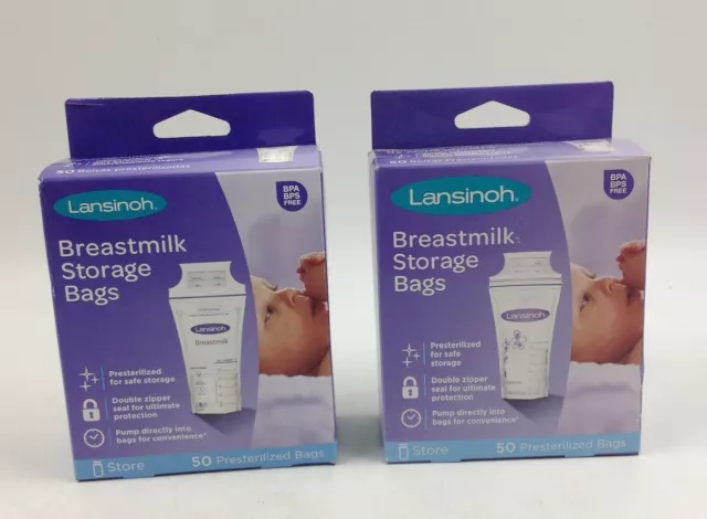 Lansinoh Breastmilk Storage Bags For Breastfeeding Moms Presterilized 50 Ct Lot2