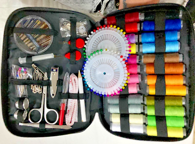 oltre 130 DIY Premium Sewing supplies adulti cerniera portatile e completo mini kit da cucito per viaggi principianti emergenza.Riempito con rammendo forniture per cucire e accessori Kit da cucito 